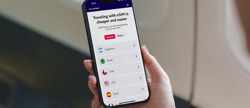 Nuevo servicio de eSIM de LATAM Airlines.