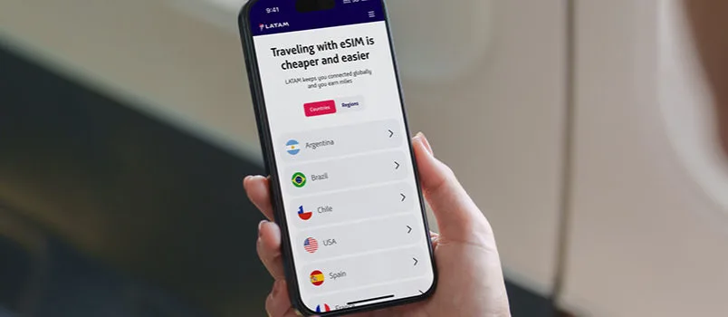 Nuevo servicio de eSIM de LATAM Airlines.