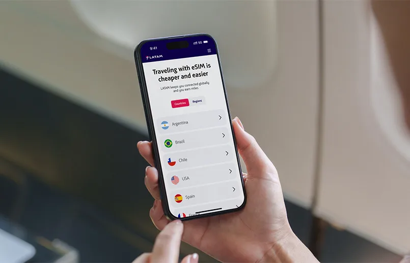 Nuevo servicio de eSIM de LATAM Airlines.