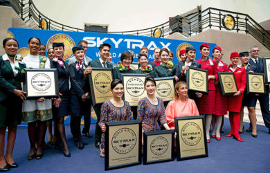 Entrega del premio como "Mejor Alianza de Aerolíneas del Mundo" a Star Alliance en los premios Skytrax 2025.