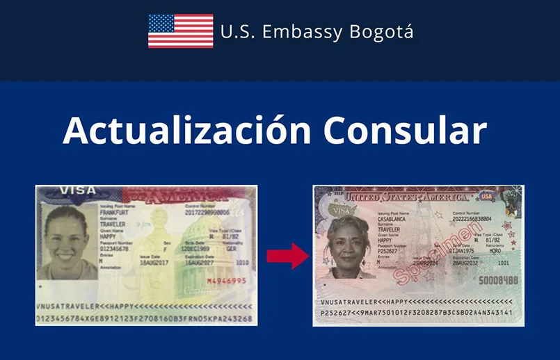 Cambio de diseño de visas en la Embajada de Estados Unidos en Colombia. Cambio de diseño de visas en la Embajada de Estados Unidos en Colombia.