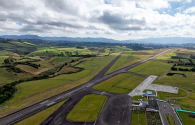 Vista aérea del Aeropuerto San Luis de Ipiales, Nariño.
