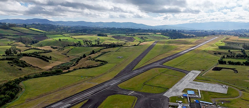 Vista aérea del Aeropuerto San Luis de Ipiales, Nariño.
