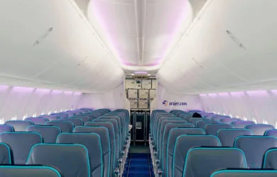 Nueva cabina de los Boeing 737 MAX 8 de Arajet.