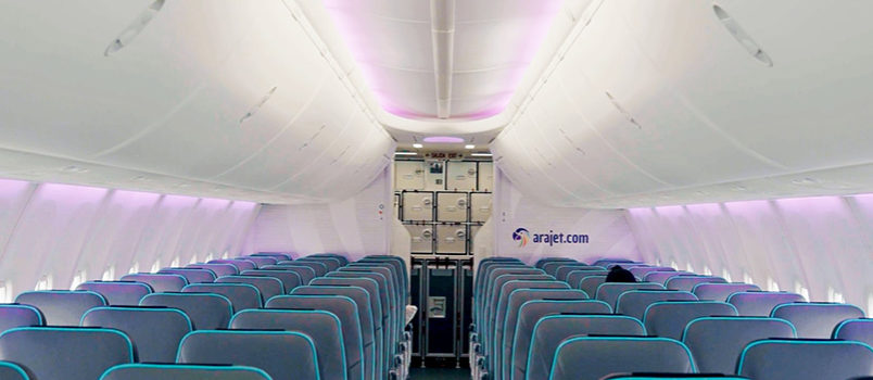 Nueva cabina de los Boeing 737 MAX 8 de Arajet.