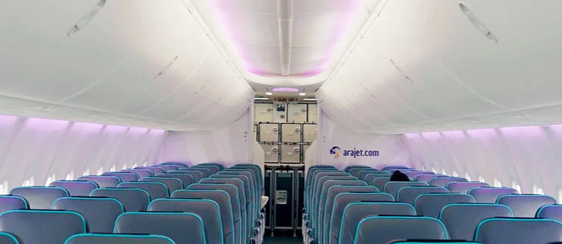 Nueva cabina de los Boeing 737 MAX 8 de Arajet.