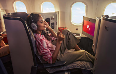 Sistema de entretenimiento de Avianca en la clase ejecutiva de un Boeing 787.