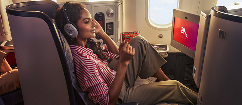 Sistema de entretenimiento de Avianca en la clase ejecutiva de un Boeing 787.