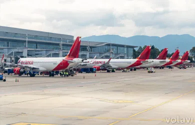 Presencia de Avianca en la Terminal Nacional del Aeropuerto El Dorado de Bogotá.