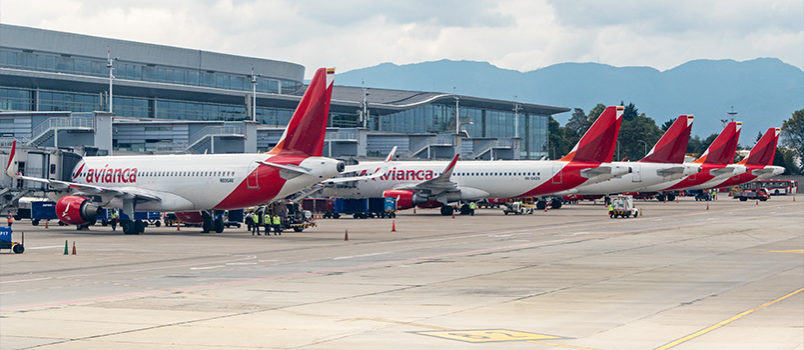 Presencia de Avianca en la Terminal Nacional del Aeropuerto El Dorado de Bogotá.