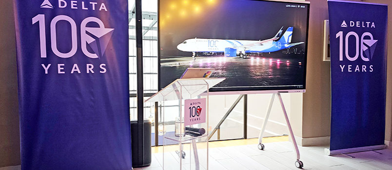 Celebración del centenario de Delta Air Lines en Colombia.