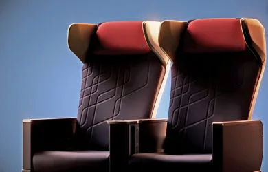 Render de lo que serían las sillas de "Premium Comfort" de LATAM Airlines.