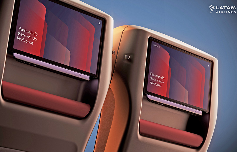 Pantallas de Premium Comfort de LATAM Airlines.