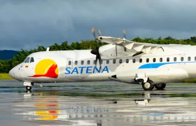 ATR 72-600 de Satena (HK-5399), en rodaje.