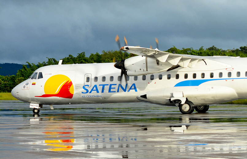 ATR 72-600 de Satena (HK-5399), en rodaje.