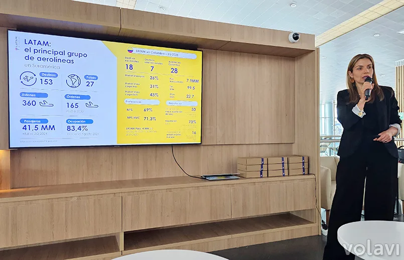 Erika Zarante, CEO de LATAM Airlines Colombia, durante la presentación del balance de la aerolínea.
