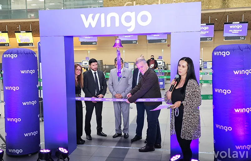 Acto de inauguración de la nueva ruta de Wingo entre Bogotá y Ciudad de Guatemala.