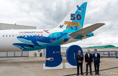 Presentación en Colombia del avión No. 50 de JetSmart. Airbus A321neo CC-DIY.