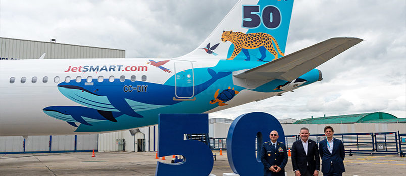 Presentación en Colombia del avión No. 50 de JetSmart. Airbus A321neo CC-DIY.