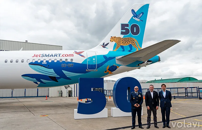 Presentación en Colombia del avión No. 50 de JetSmart. Airbus A321neo CC-DIY.