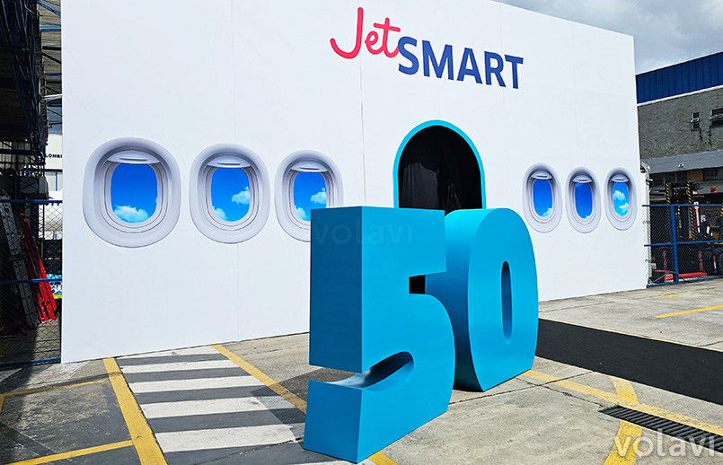 Celebración de los primeros 50 aviones de JetSmart.