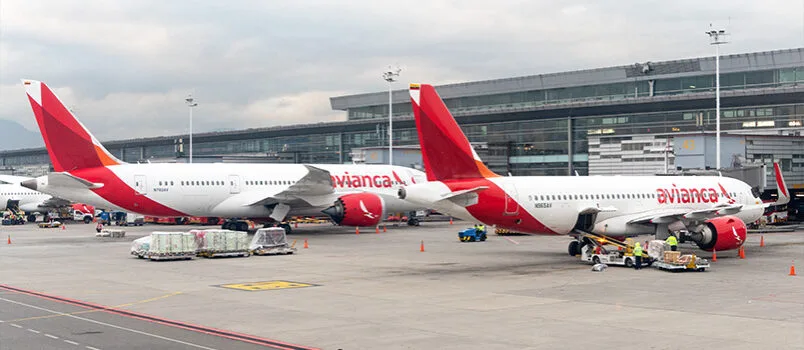Aviones de Avianca (parte de Grupo Abra), en el Aeropuerto El Dorado de Bogotá.
