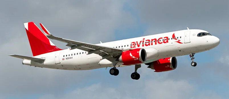 Airbus A320neo de Avianca (N901AV), aterrizando en Miami.