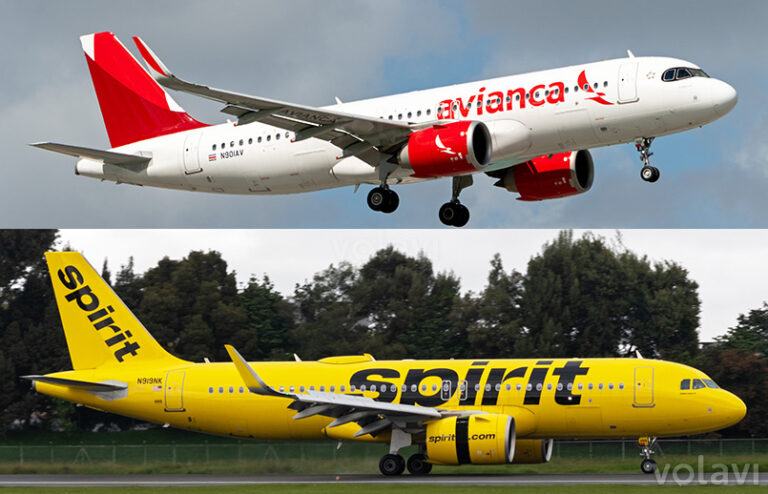 Airbus A320neo de Avianca y Spirit Airlines. Detalles sobre el plan de reubicación de pasajeros.