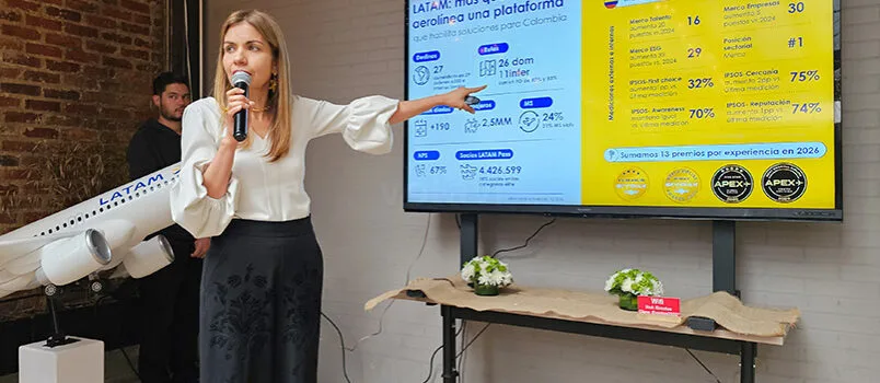 LATAM crece en Colombia: alcanza 2,5 millones de pasajeros y consolida liderazgo regional Erika Zarante, CEO de LATAM Colombia, en presentación de los resultados del primer trimestre.
