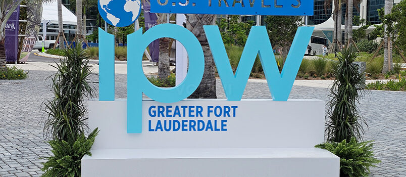 Logo oficial de IPW 2026 organizado por Greater Fort Lauderdale.