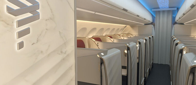 Diseño de la Premium Business de LATAM Airlines para su flota de Airbus A321XLR.