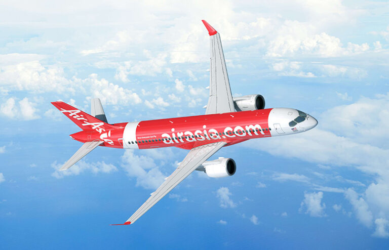 Render de lo que serán los Airbus A220-300 de AirAsia.