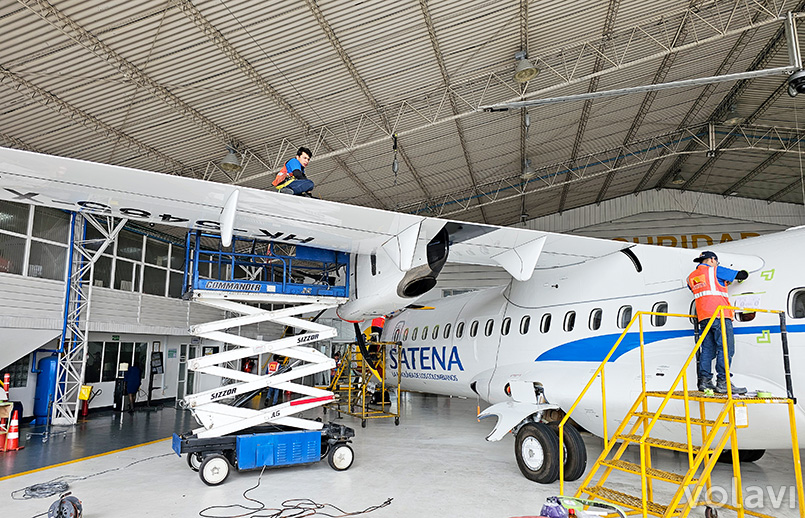 ATR 72-600 (HK-5485), en proceso de alistamiento para su entrada al servicio.
