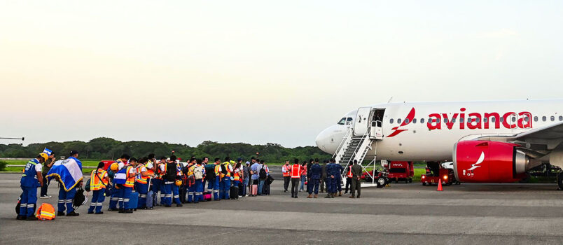 Transporte de ayudas a Venezuela desde El Salvador por parte de Avianca.