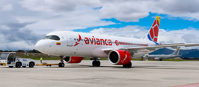 Airbus A320neo de Avianca que transporta a la Selección Colombia rumbo al Mundial 2026.