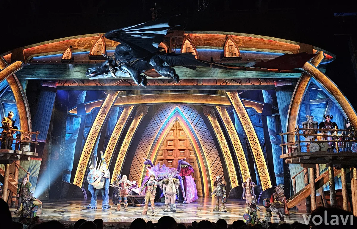 Show especial, tipo musical, de ¿Cómo entrenar a tu dragón? en Epic Universe.
