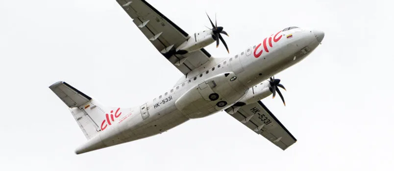Viajar entre Cali y Medellín será más fácil: Clic aumentará vuelos desde septiembre ATR 42-600 de Clic Air (matrícula HK-5331), despegando de Bogotá.