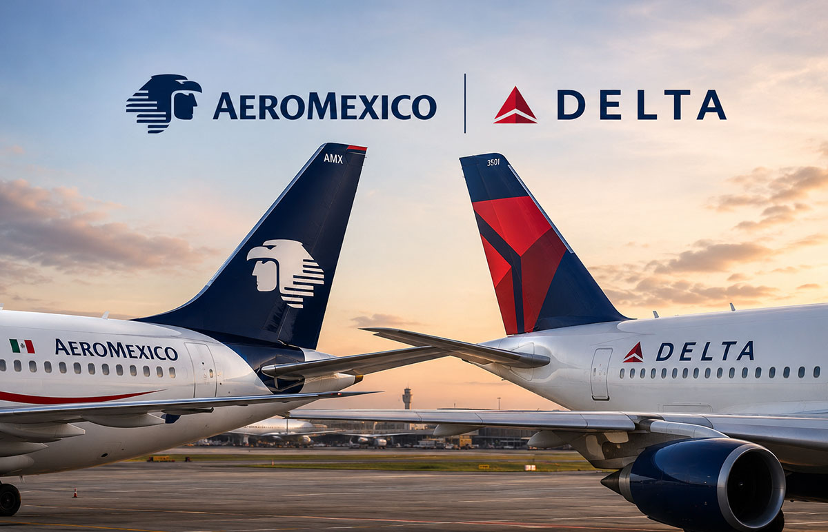 Alianza entre Aeroméxico y Delta Air Lines. Imagen creada con IA.