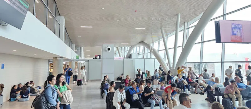 Colombia supera 34 millones de pasajeros a julio y crece 5,1% Vista interior del Aeropuerto Internacional Matecaña de Pereira.