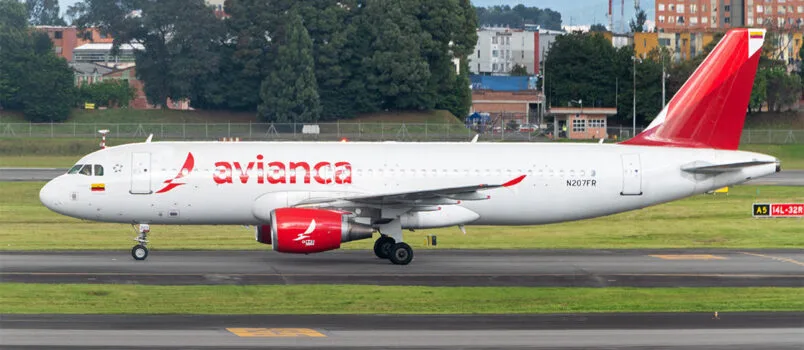 Airbus A320 de Avianca (matrícula N207FR), en el Aeropuerto El Dorado de Bogotá.