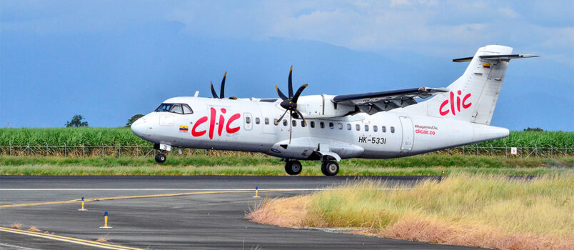 Más opciones para viajar: Clic volverá a conectar Bogotá con Pereira y Cali ATR 42-600 (HK-5331) de Clic Air despegando. Foto: Clic Air.