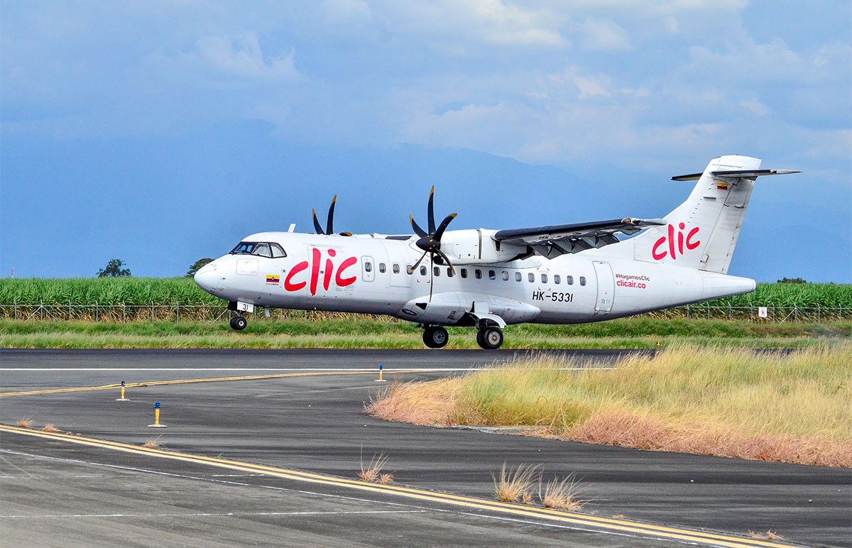 ATR 42-600 (HK-5331) de Clic Air despegando. Foto: Clic Air. ATR 42-600 (HK-5331) de Clic Air despegando. Foto: Clic Air.