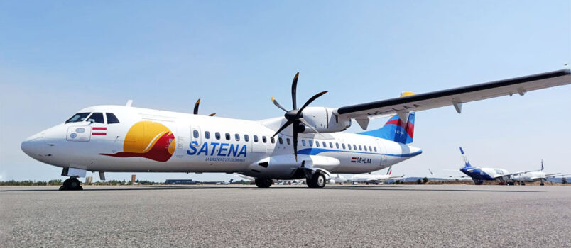 Nuevo ATR 72-600 de Satena (FAC-1410), en la fábrica de ATR en Toulouse, Francia, antes de partir a Colombia.