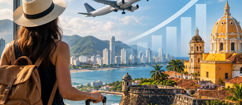 Aumento del turismo en Colombia a través de tiquetes aéreos.