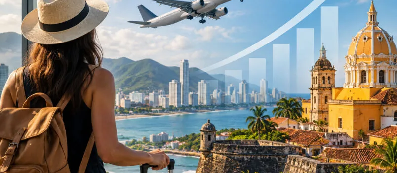 Aumento del turismo en Colombia a través de tiquetes aéreos.