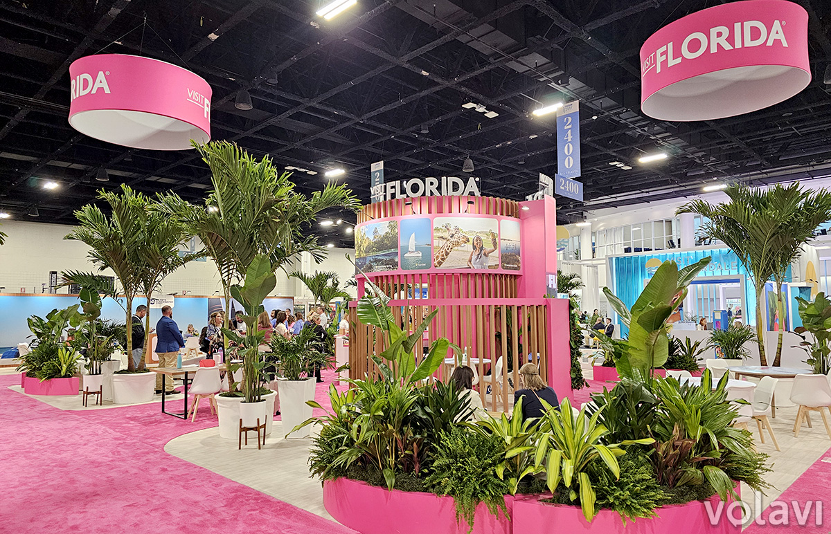 Área de exhibición comercial de Florida en IPW 2026. Área de exhibición comercial de Florida en IPW 2026.