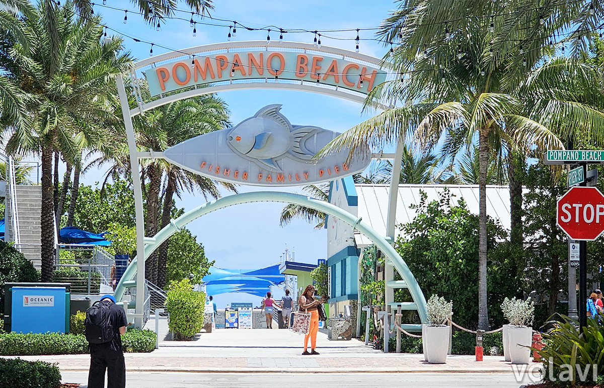 Entrada al muelle de Pompano Beach, al norte de Fort Lauderdale.