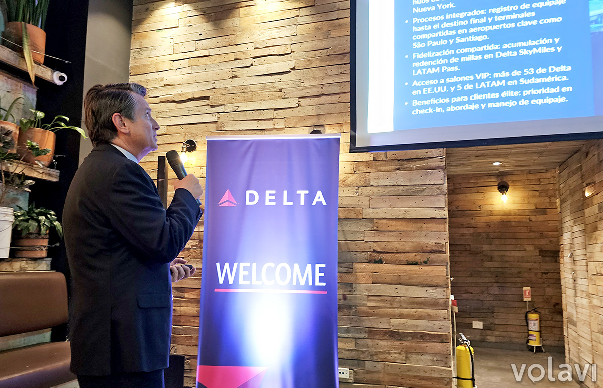 Ricardo Garnica, director de Ventas de Delta Air Lines para Colombia, durante la presentación en Bogotá. Ricardo Garnica, director de Ventas de Delta Air Lines para Colombia, durante la presentación en Bogotá.