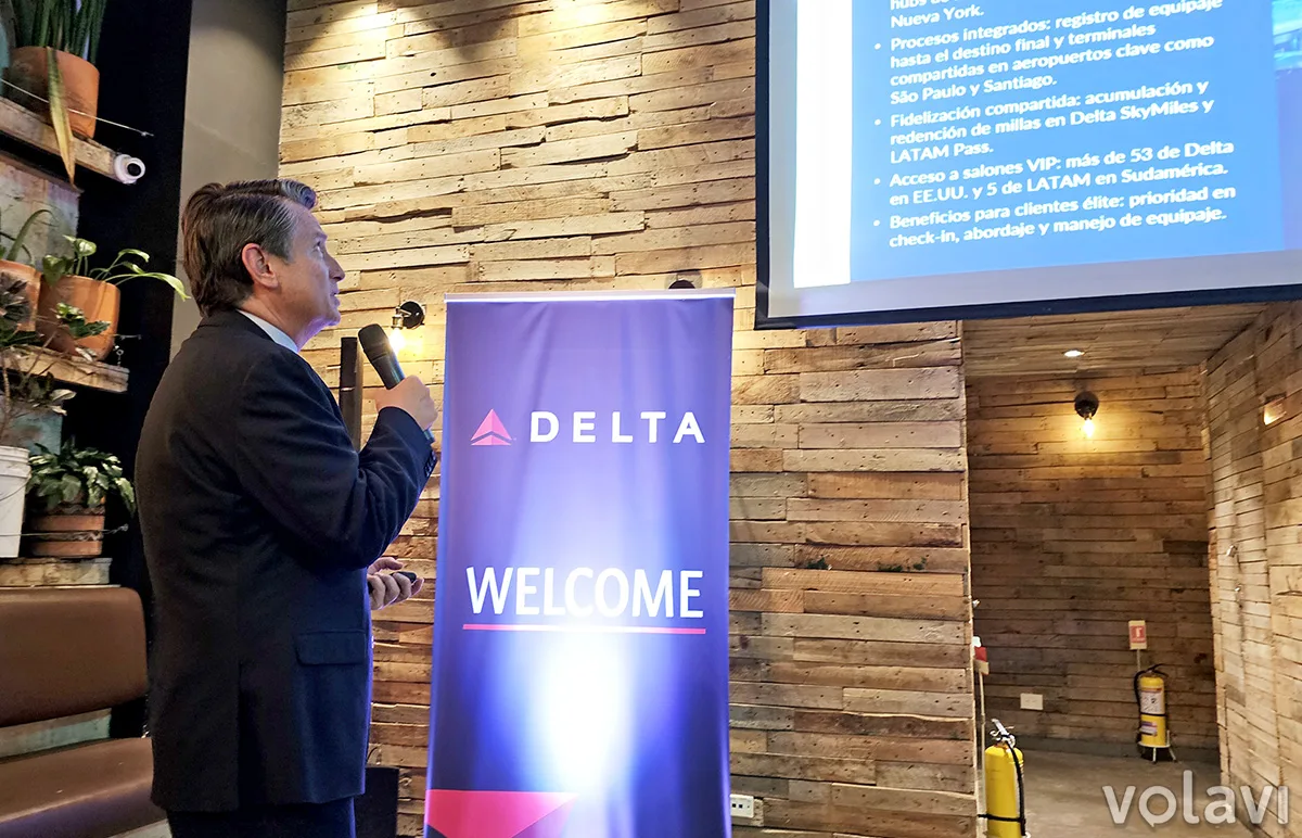 Ricardo Garnica, director de Ventas de Delta Air Lines para Colombia, durante la presentación en Bogotá. Ricardo Garnica, director de Ventas de Delta Air Lines para Colombia, durante la presentación en Bogotá.