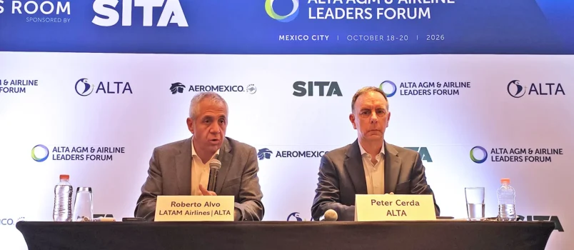 Inicia el ALTA AGM & Airline Leaders Forum 2026 en Ciudad de México Roberto Alvo y Peter Cerdá en la rueda de prensa de inicio del ALTA Leaders Forum 2026 en México.